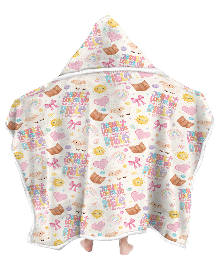 Jesus Loves Me This I Know Bamboo Wearable Hooded Blanket