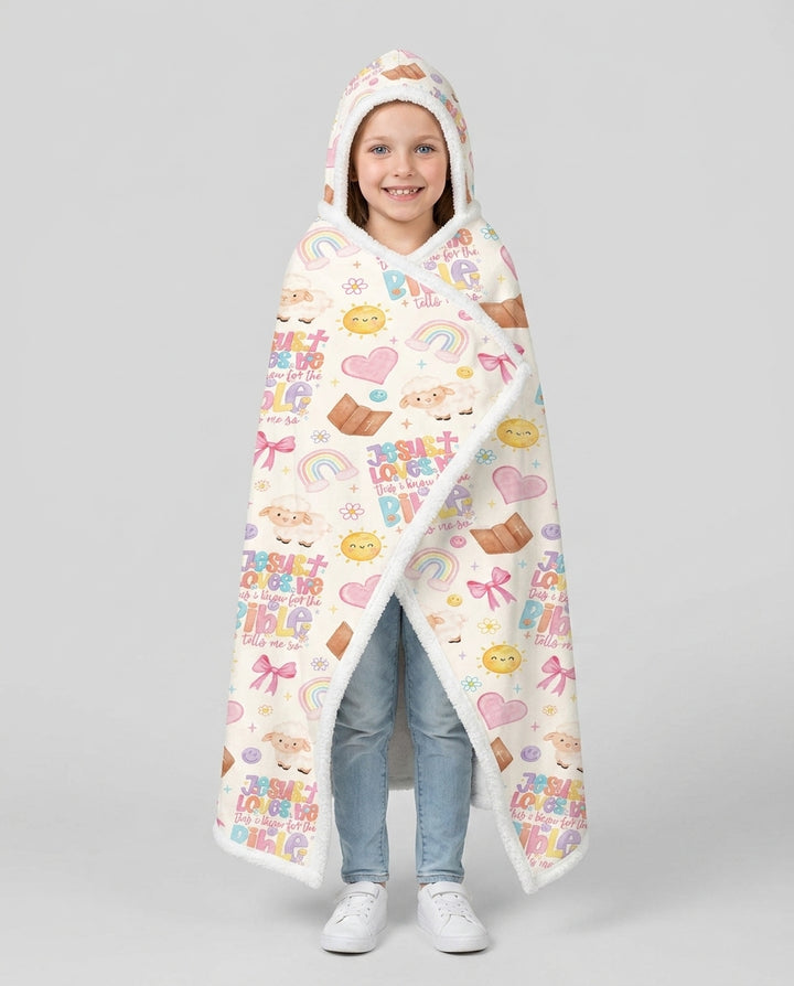 Jesus Loves Me This I Know Bamboo Wearable Hooded Blanket
