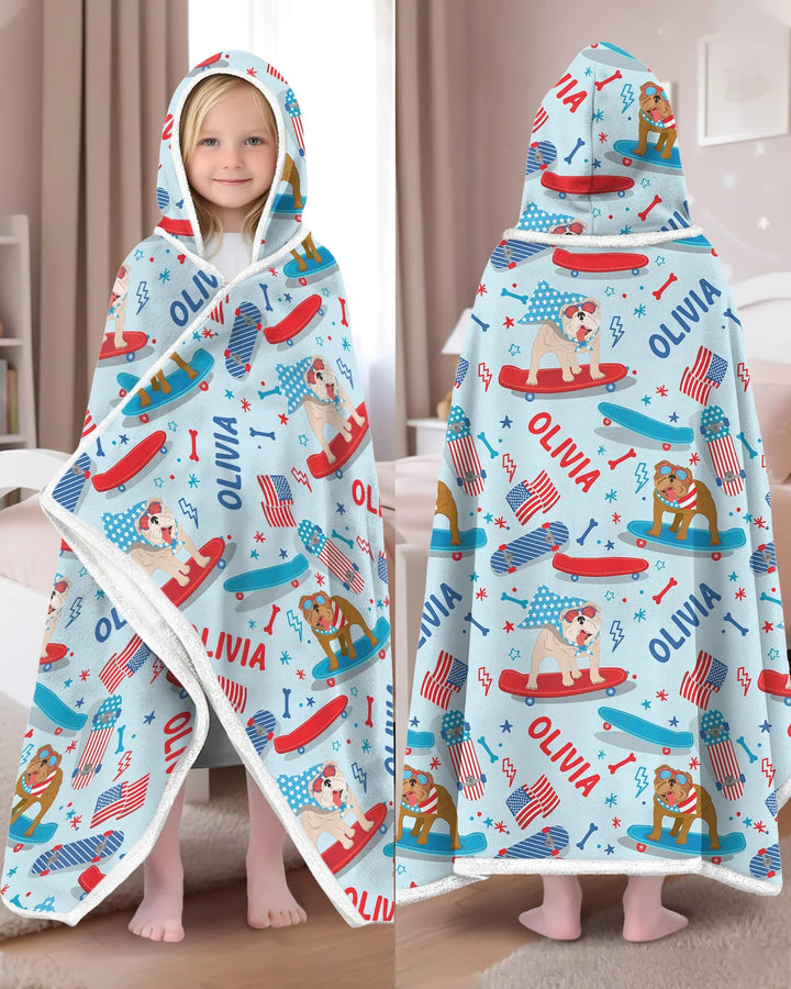 Joyful American Skates Custom Bamboo Wearable Hooded Blanket