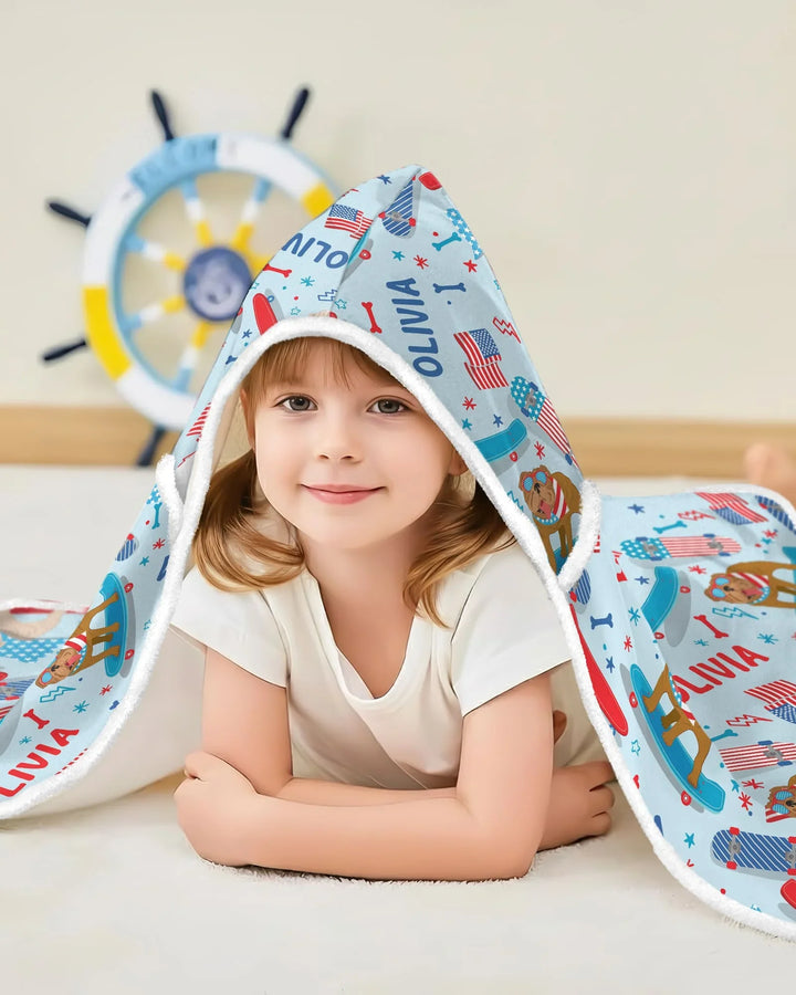 Joyful American Skates Custom Bamboo Wearable Hooded Blanket