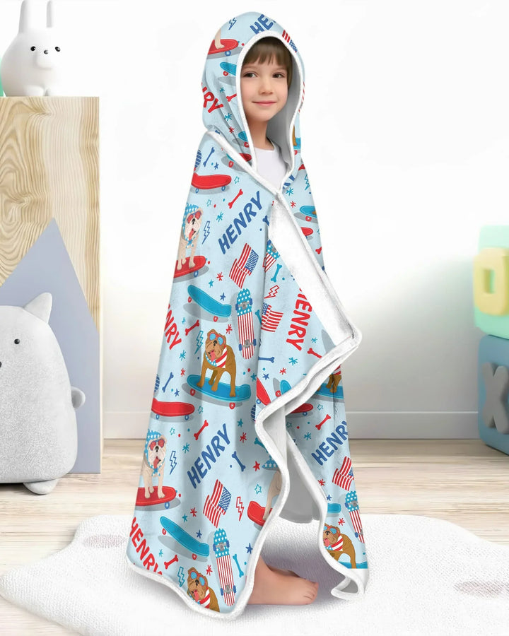 Joyful American Skates Custom Bamboo Wearable Hooded Blanket