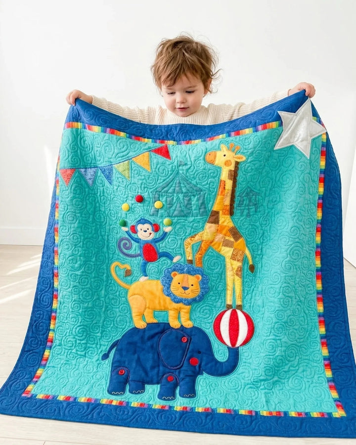 Whimsical Circus Bamboo Quilt Blanket