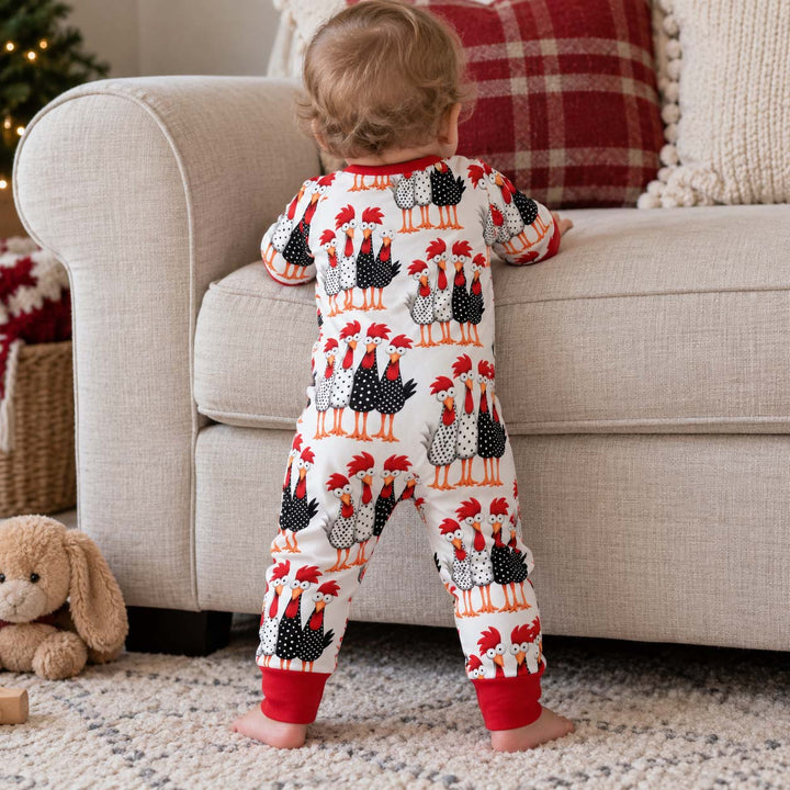 Whimsical Folk Chickens Bamboo Convertible Zippy