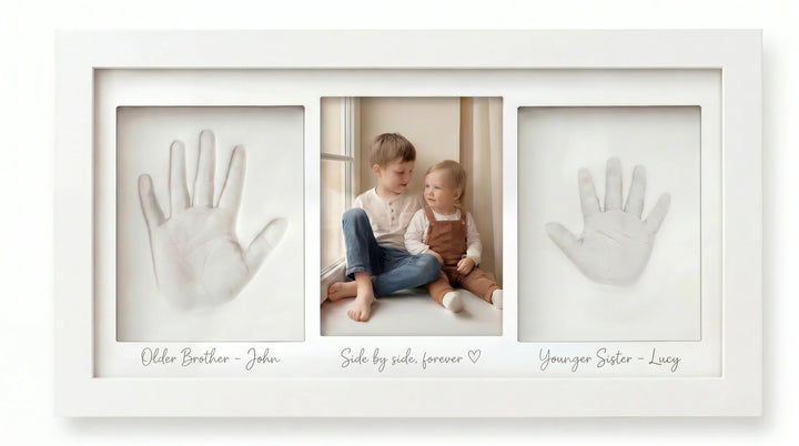 Two Babies Handprint Frame with Photo Keepsake
