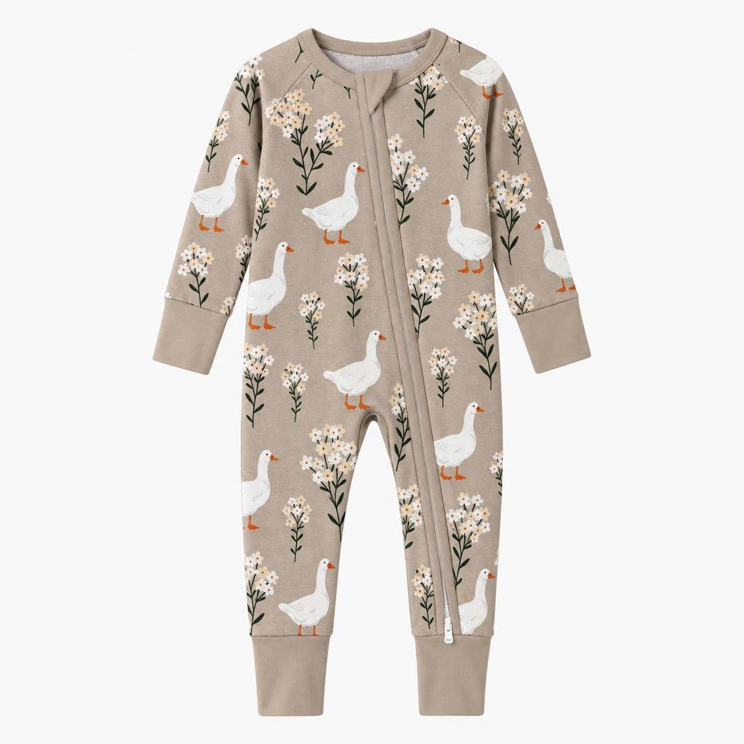 White Ducks and Daisies Bamboo Convertible Zippy