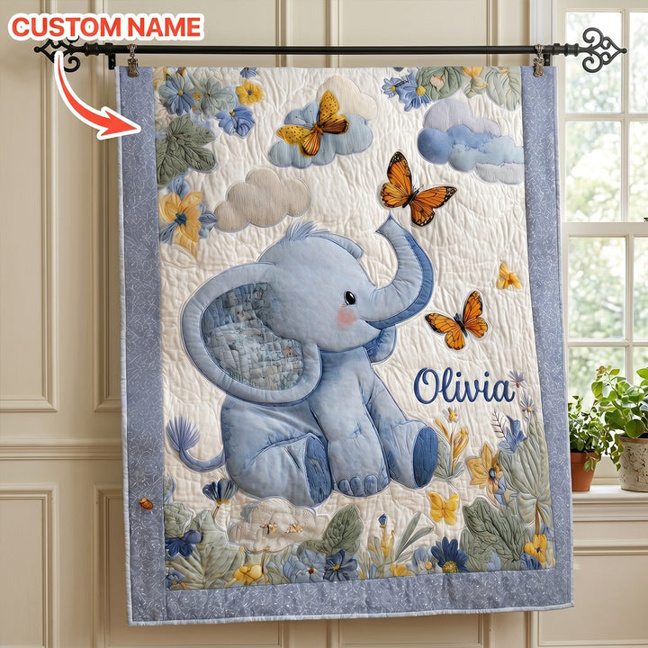 Wild Elephant Custom Bamboo Quilt Blanket