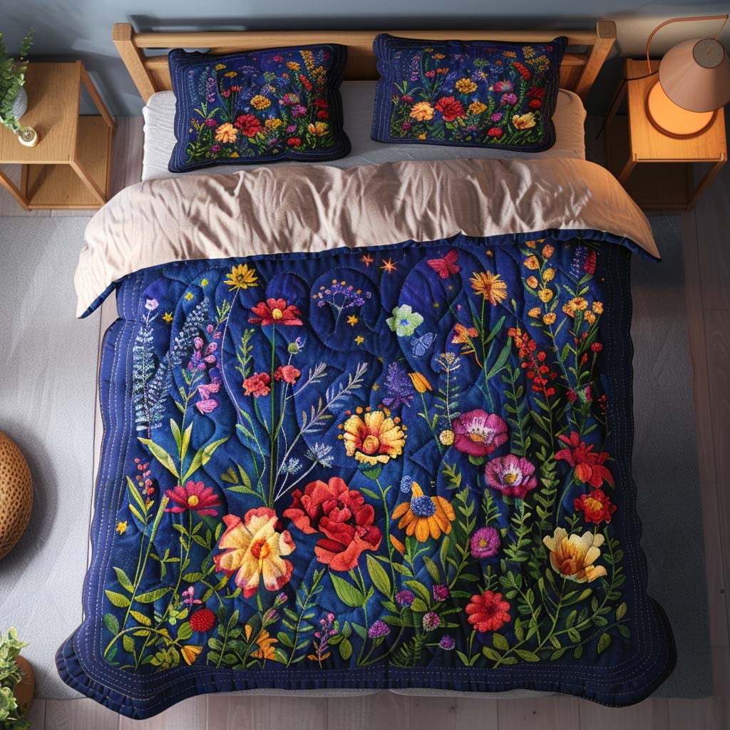 Wild Petal Harmony Bamboo Quilt Bedding Set