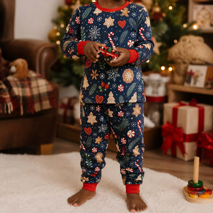 Winter Gingerbread Sweets Bamboo Two Piece Long Sleeve Pajama Set