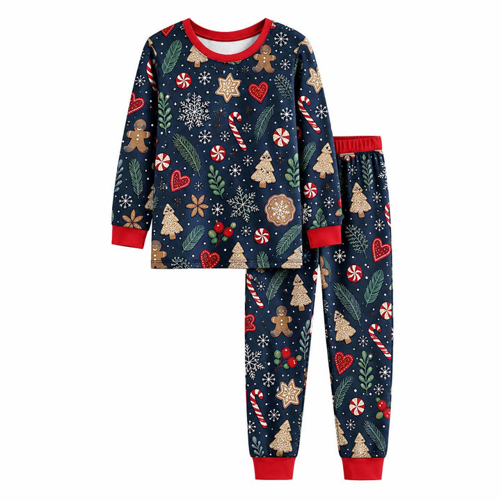 Winter Gingerbread Sweets Bamboo Two Piece Long Sleeve Pajama Set