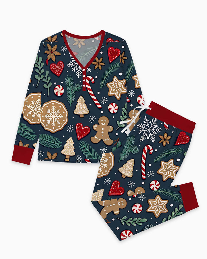 Winter Gingerbread Sweets Bamboo Women Pajama Set