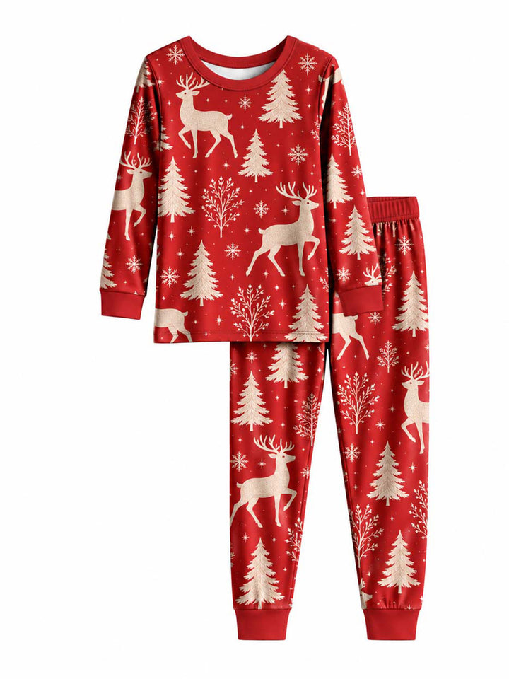 Winter Reindeer Christmas Forest Bamboo Men's Pajama Set