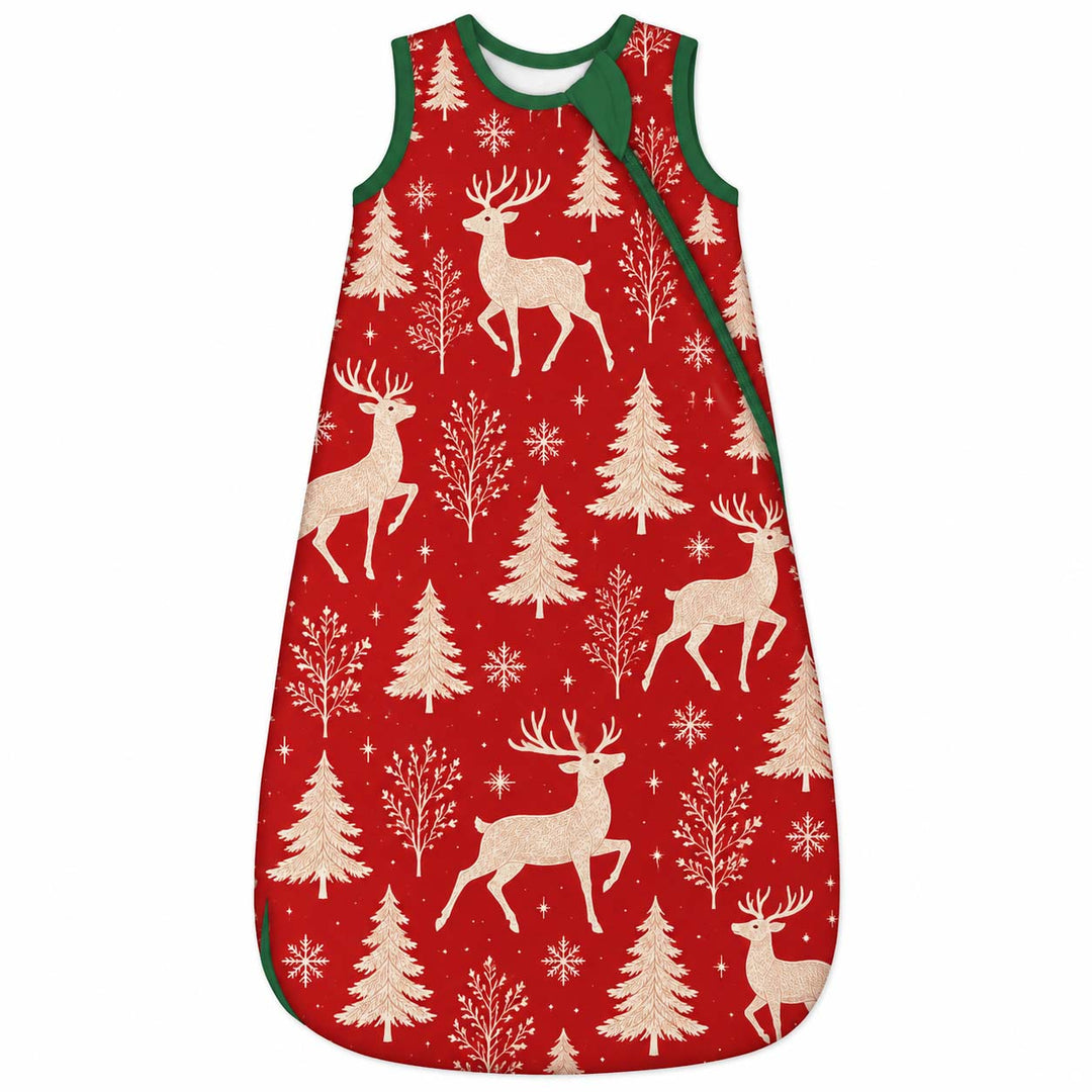Winter Reindeer Christmas Forest Bamboo Sleep Bag