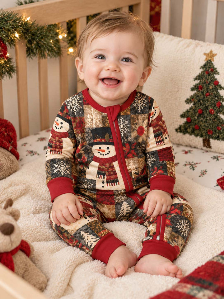 Winter Snowman and Cardinal Bamboo Convertible Zippy