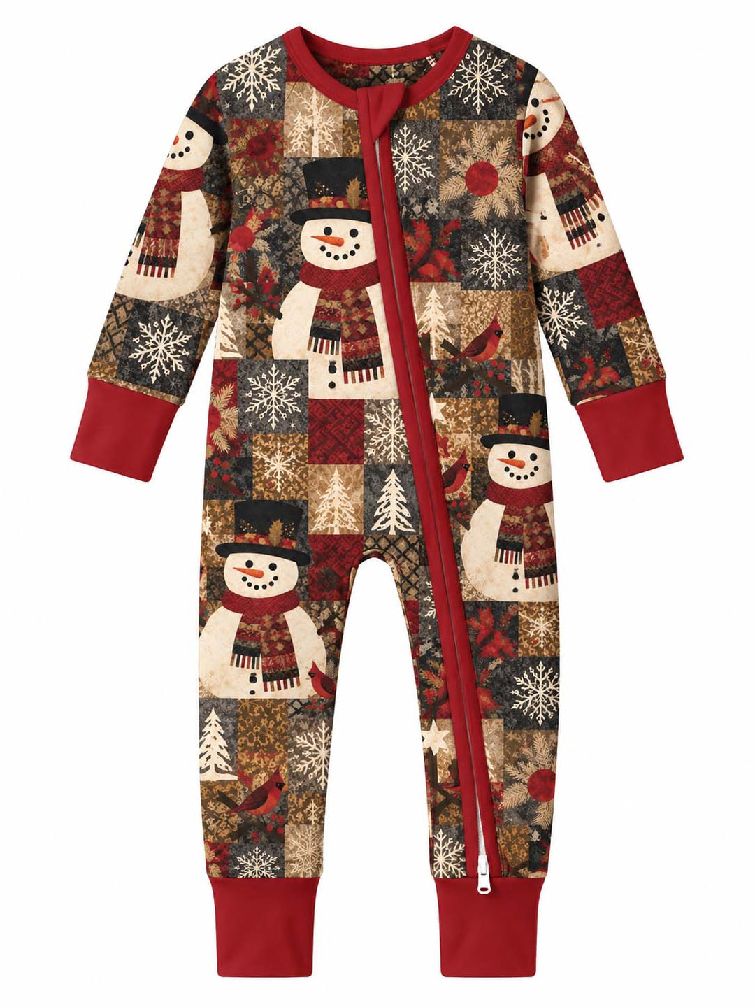 Winter Snowman and Cardinal Bamboo Convertible Zippy