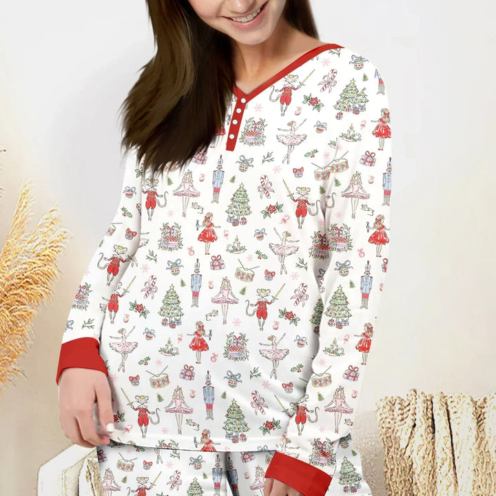 Sweet Nutcracker Holiday Matching Mom And Baby Bamboo Women Pajama Set