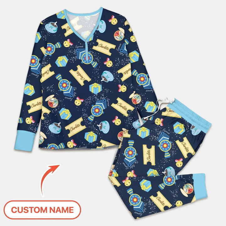 Express Train Christmas Bamboo Women Pajama Set