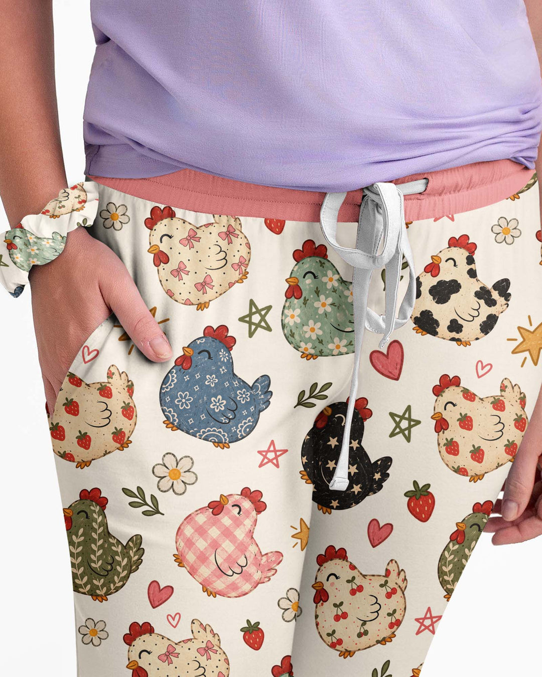 Playful Farm Chicken Bamboo Women Pajama Set
