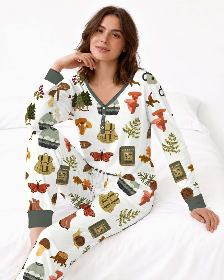 Woodland Nature Adventure Bamboo Women Pajama Set