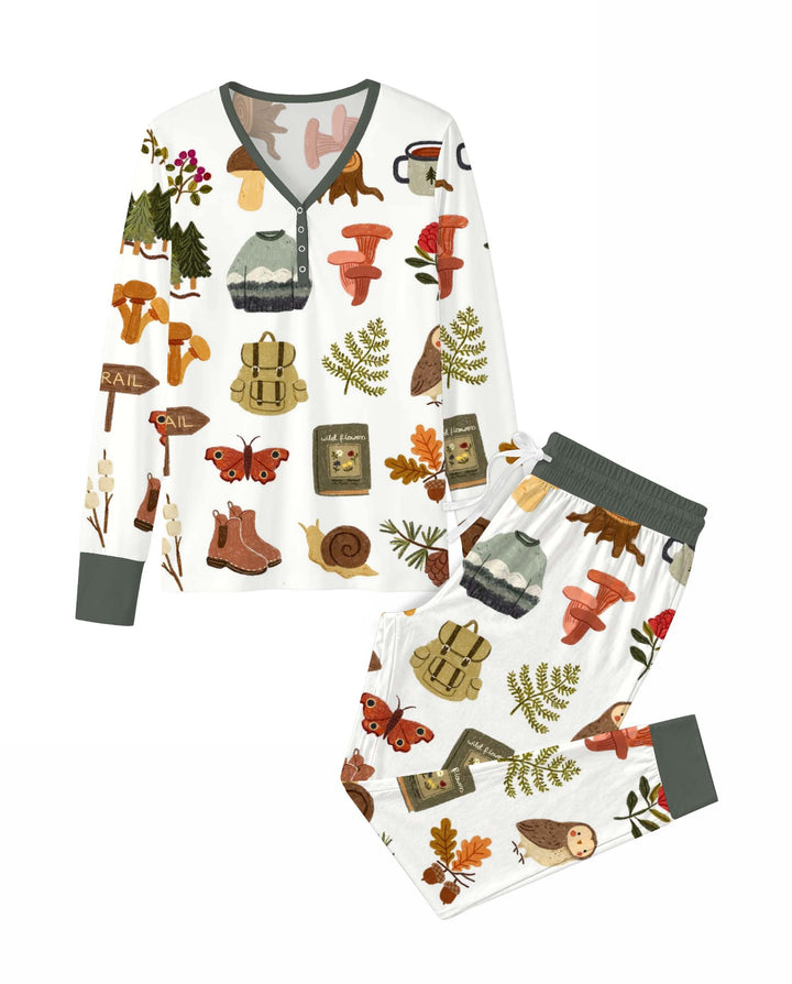 Woodland Nature Adventure Bamboo Women Pajama Set