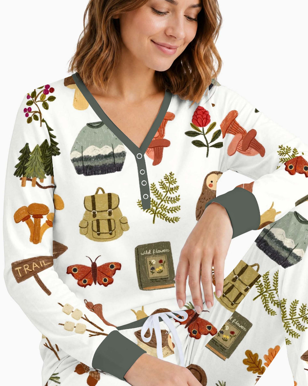 Woodland Nature Adventure Bamboo Women Pajama Set