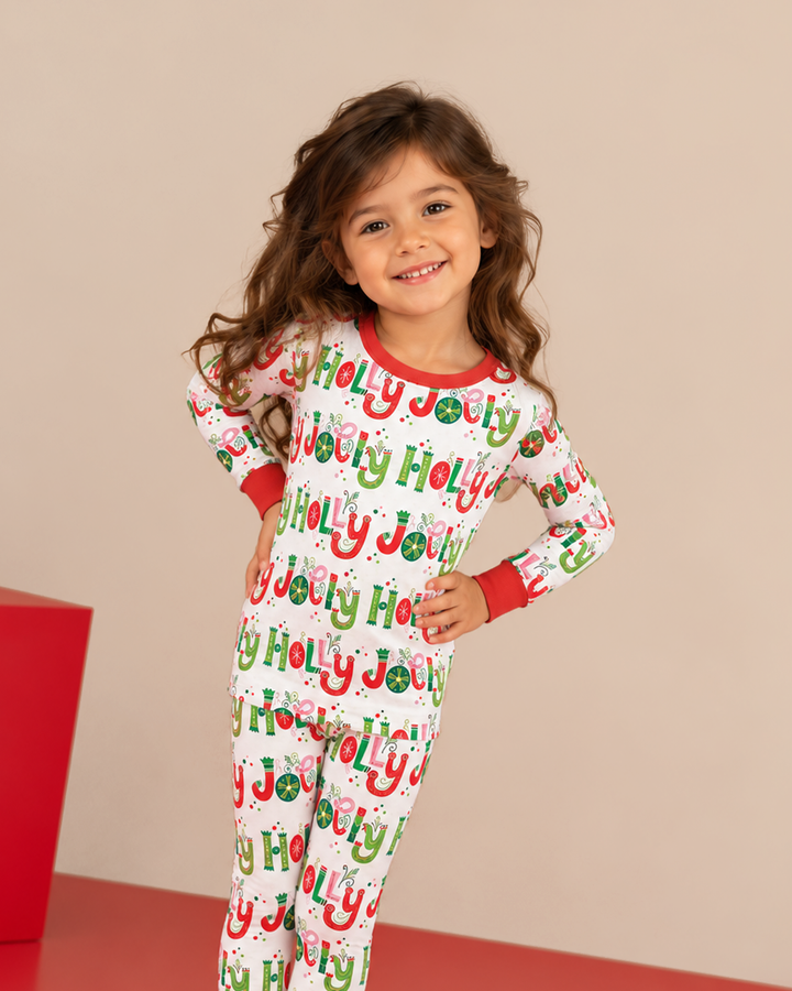 Holly Jolly Bamboo Two Piece Long Sleeve Pajama Set