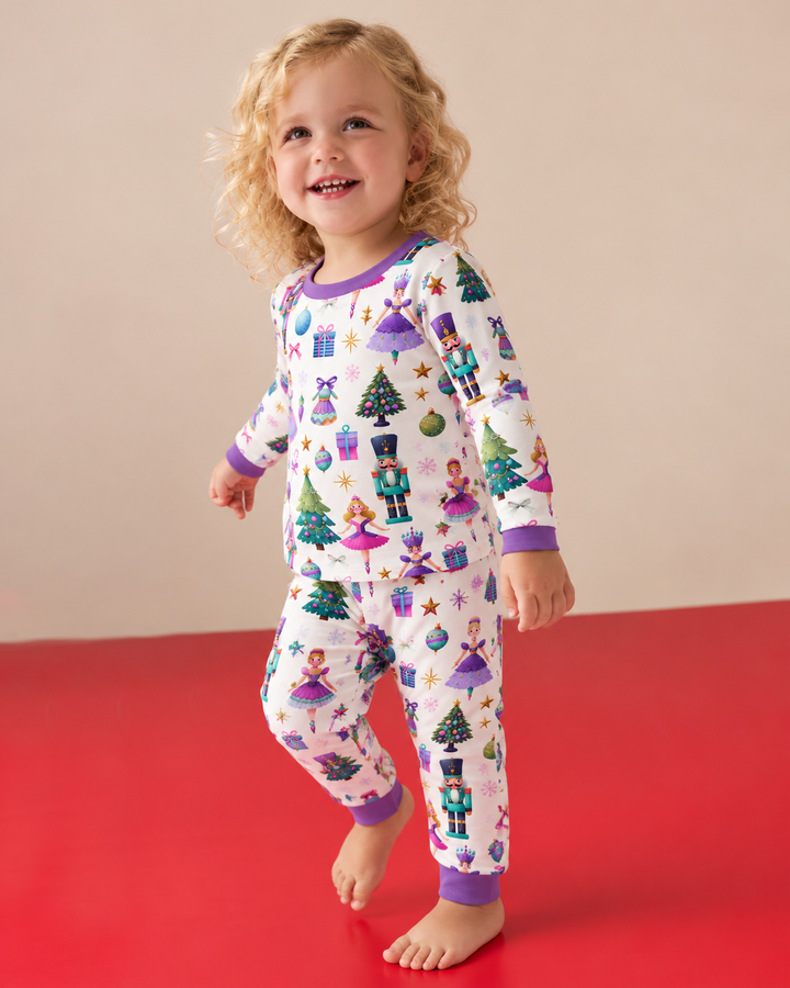 Sugar Plum Nutcracker Christmas Bamboo Two Piece Long Sleeve Pajama Set