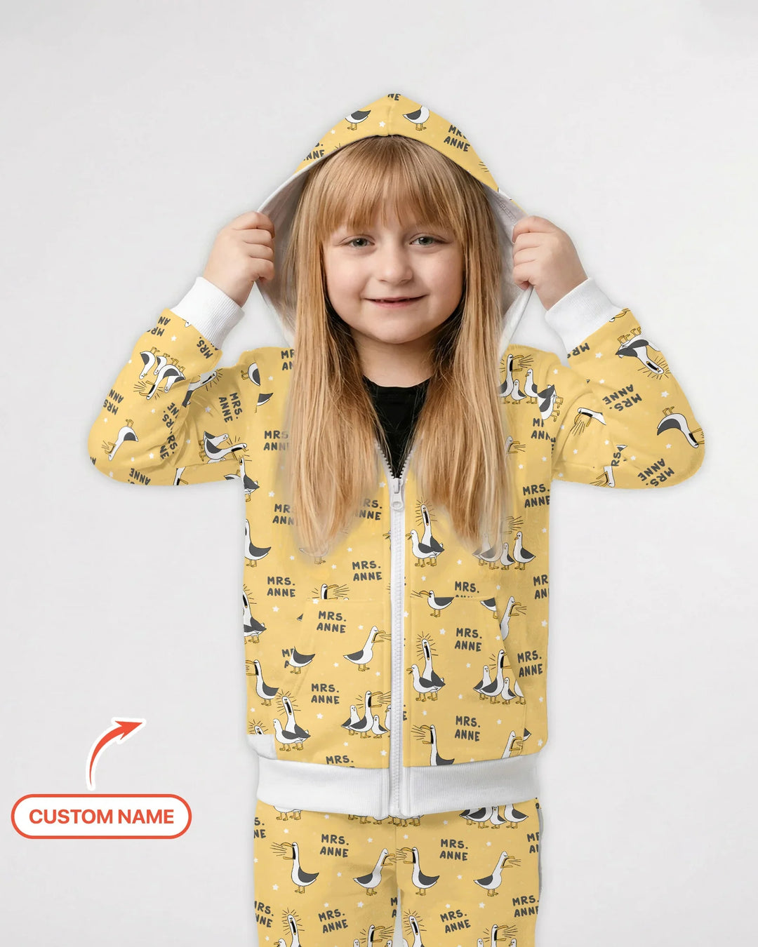 Custom Funny Seagulls Teacher Bamboo Zip Hoodie