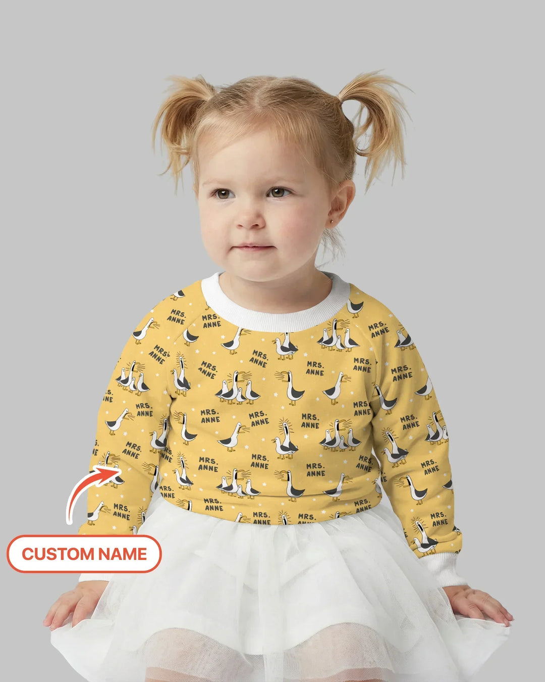 Custom Funny Seagulls Teacher Bamboo Crewneck Sweatshirt