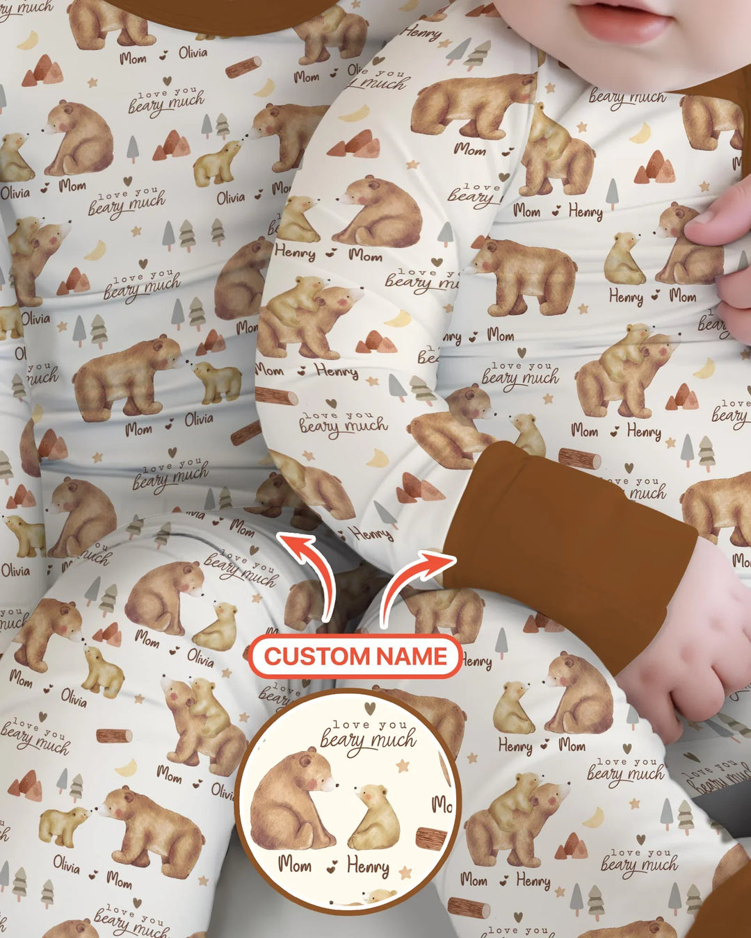 Love You Beary Much Mommy & Me Matching Bamboo Shorty Zippy