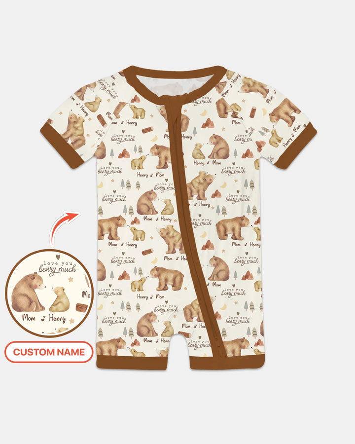 Love You Beary Much Mommy & Me Matching Bamboo Shorty Zippy
