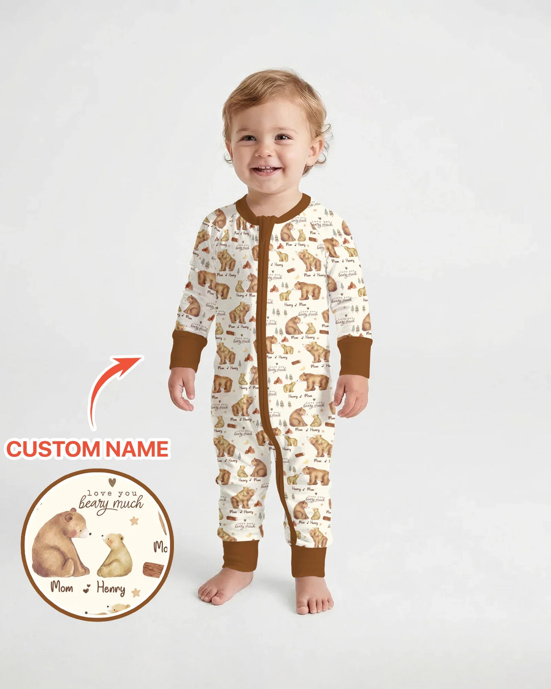 Love You Beary Much Mommy & Me Matching Bamboo Convertible Zippy