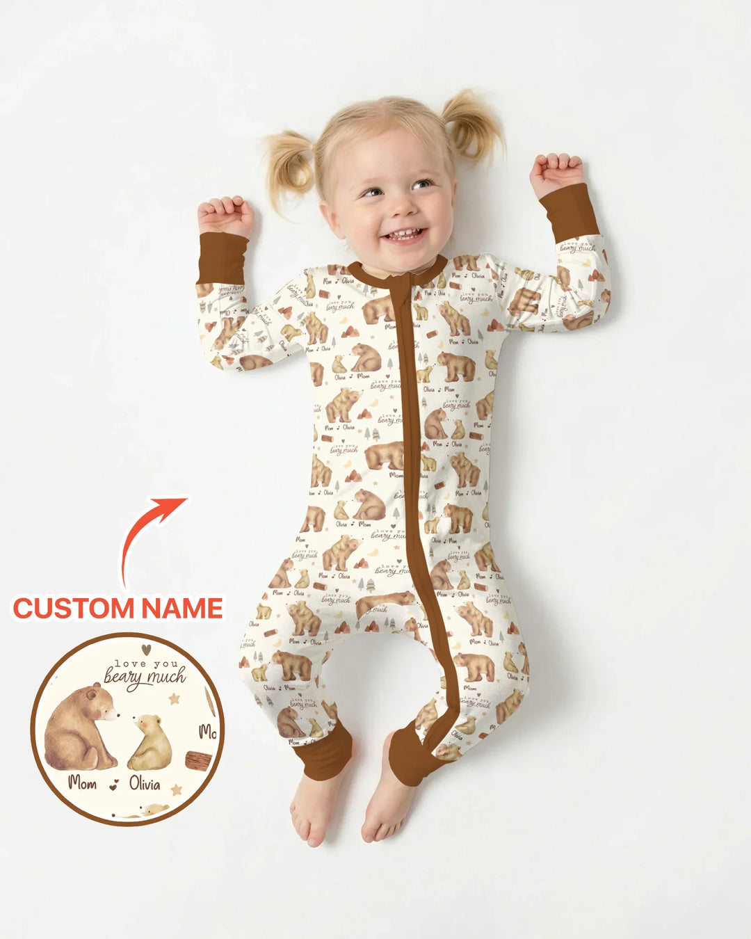 Love You Beary Much Mommy & Me Matching Bamboo Convertible Zippy