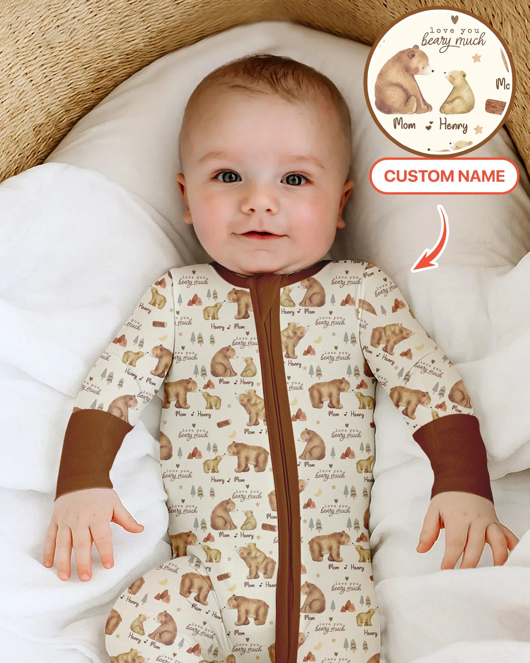 Love You Beary Much Mommy & Me Matching Bamboo Convertible Zippy