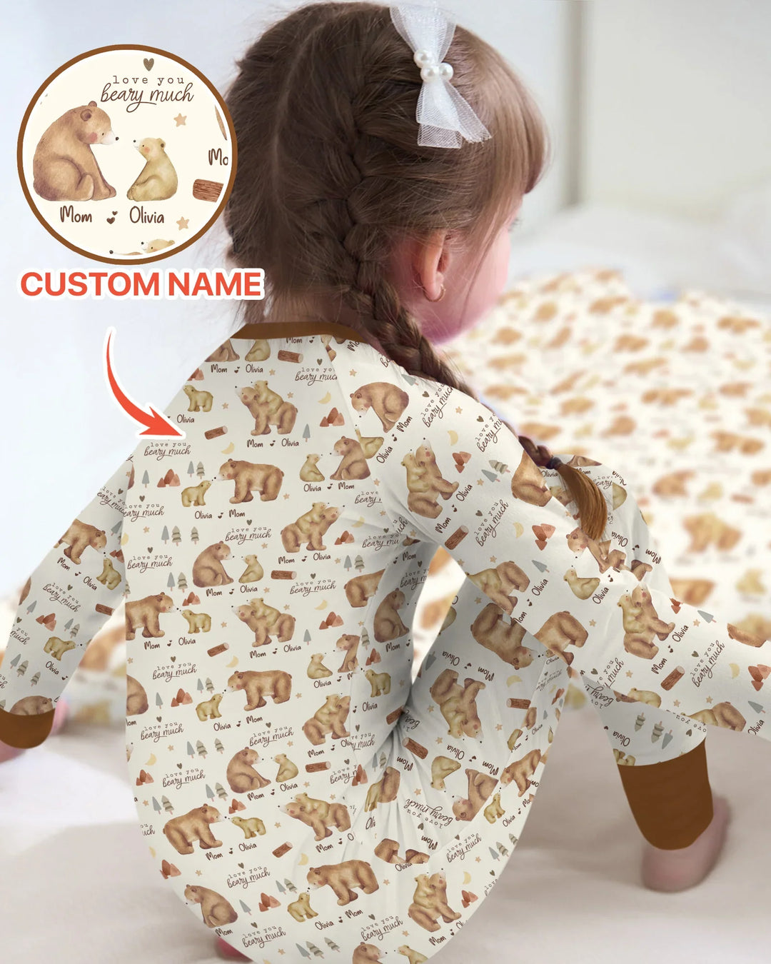Love You Beary Much Mommy & Me Matching Bamboo Convertible Zippy