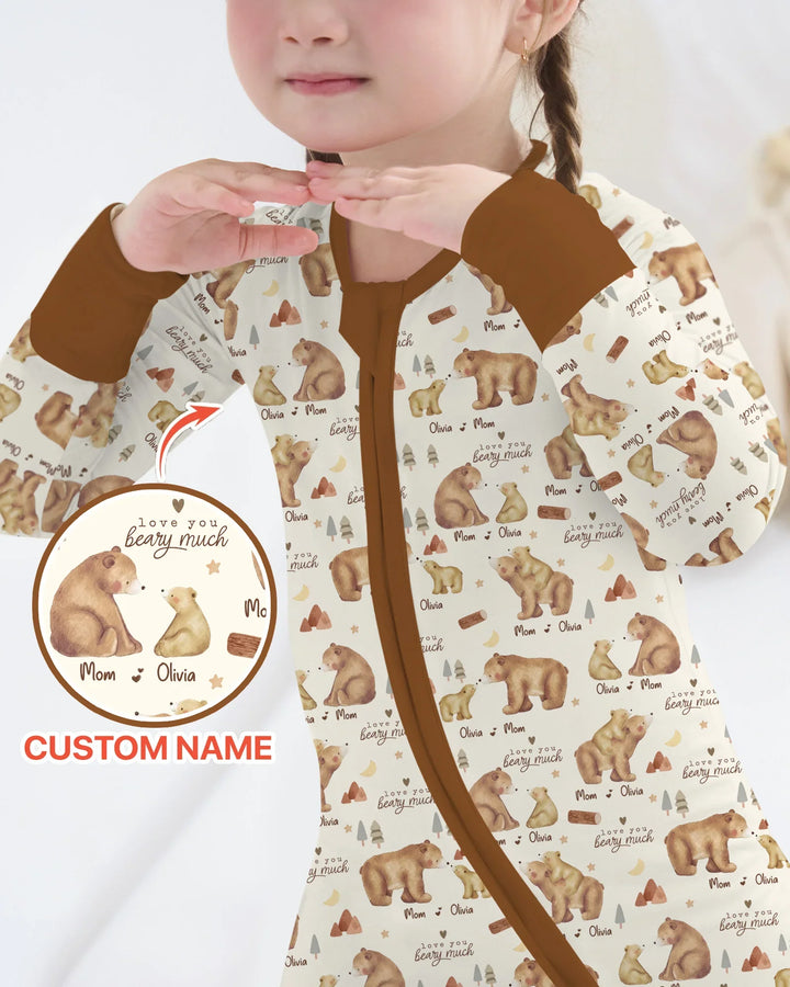 Love You Beary Much Mommy & Me Matching Bamboo Convertible Zippy