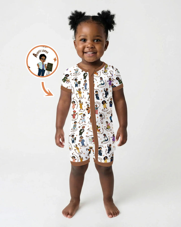 Black Legacy ABCs Family Matching Bamboo Shorty Zippy