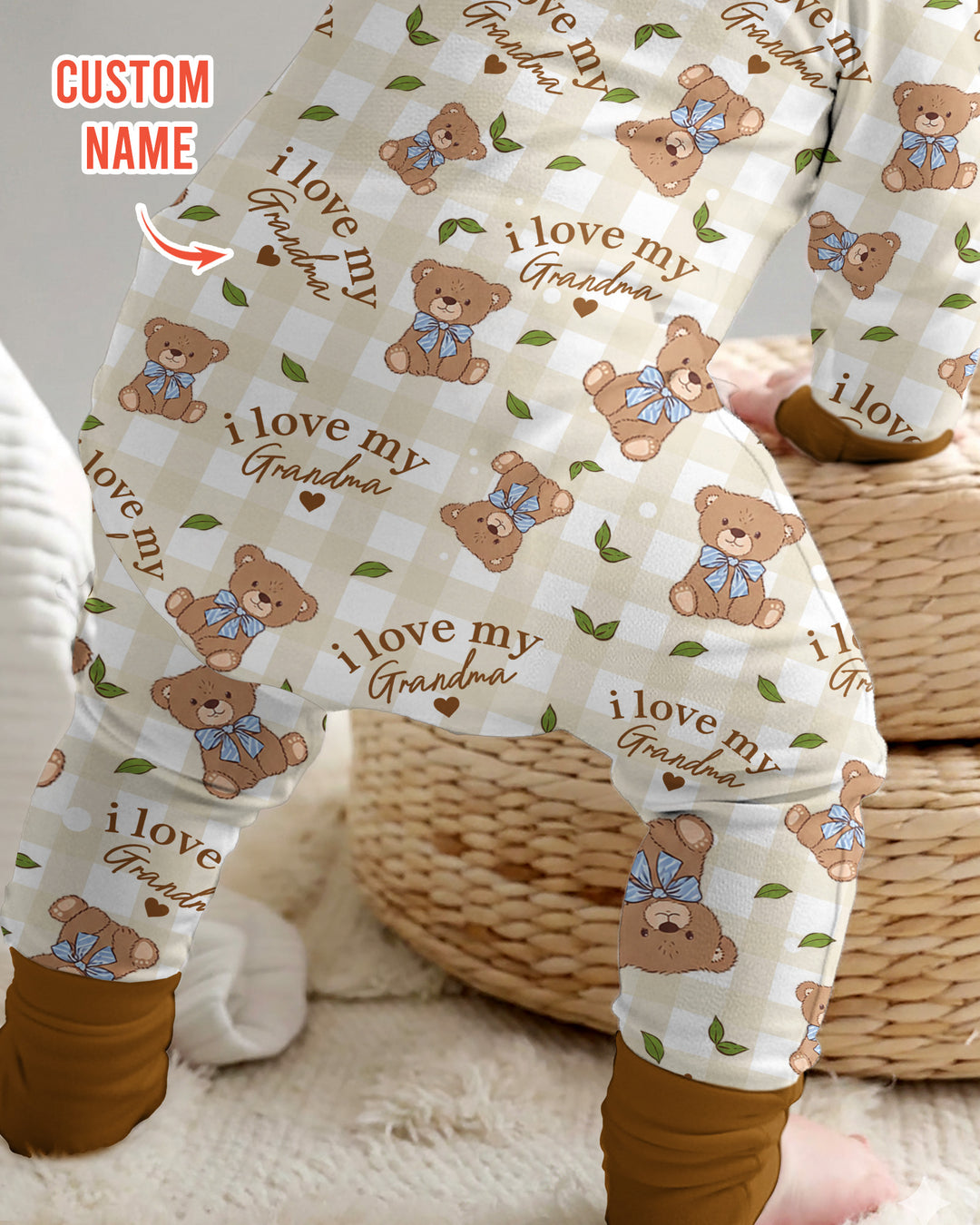 Personalized I Love My Grandma Bamboo Convertible Zippy