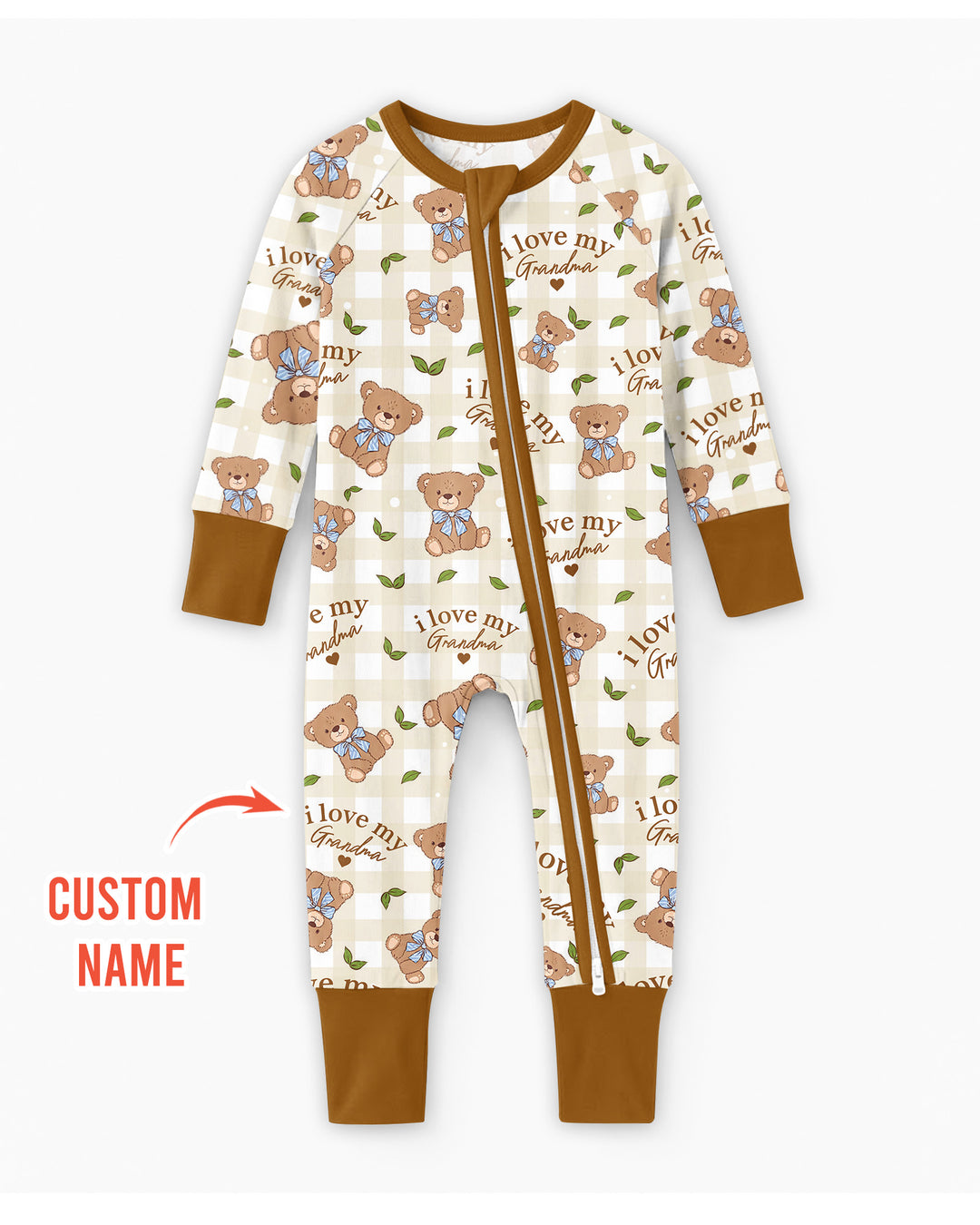 Personalized I Love My Grandma Bamboo Convertible Zippy