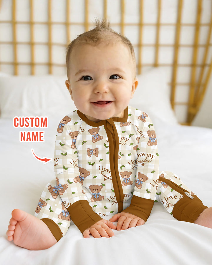 Personalized I Love My Grandma Bamboo Convertible Zippy