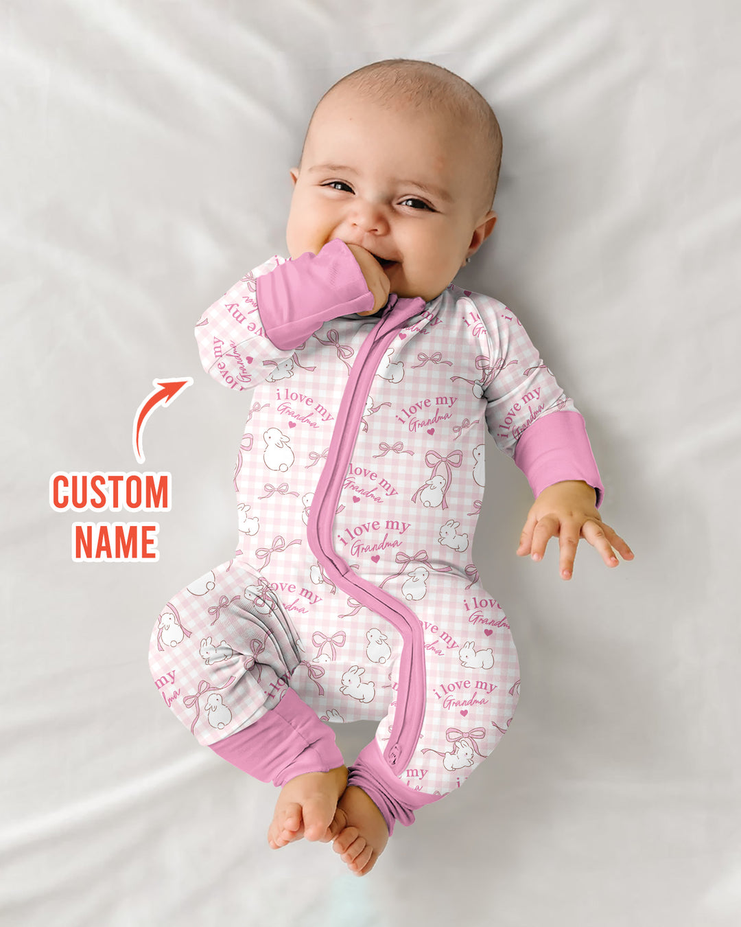 Personalized I Love My Grandma Bamboo Convertible Zippy