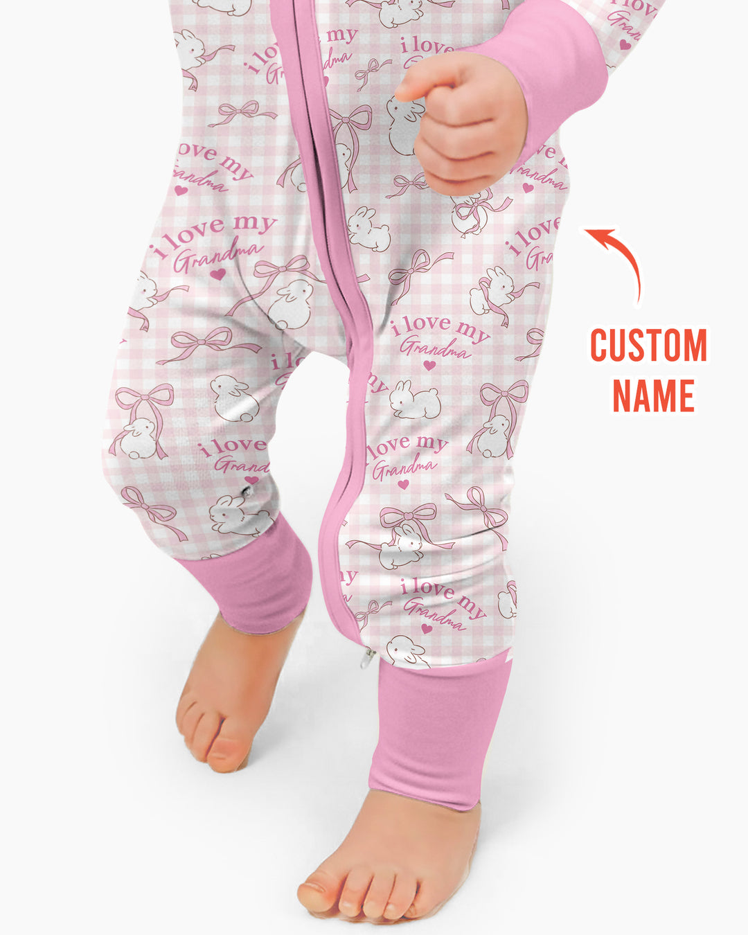 Personalized I Love My Grandma Bamboo Convertible Zippy