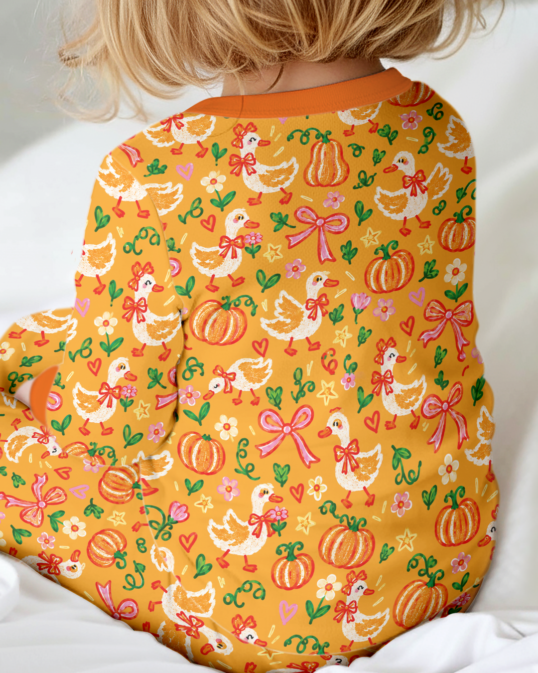 Cute Duck Pumpkin Fall Bamboo Convertible Zippy