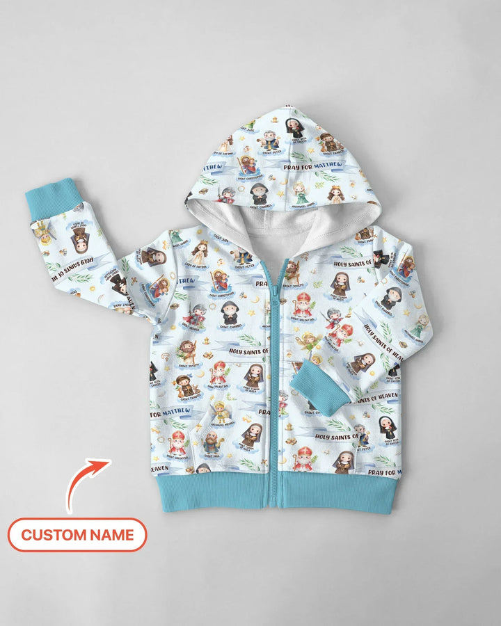 Holy Saints of Heaven Custom Name Bamboo Zip Hoodie