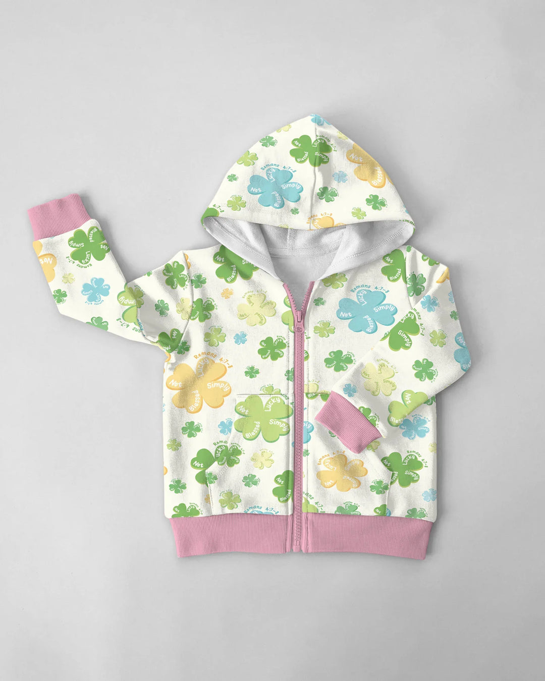 Shamrocks Print St. Patrick's Day Bamboo Zip Hoodie