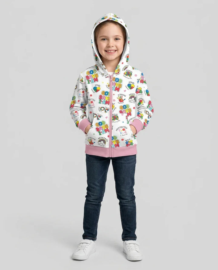 God Says I Am Autism Awareness Bamboo Zip Hoodie
