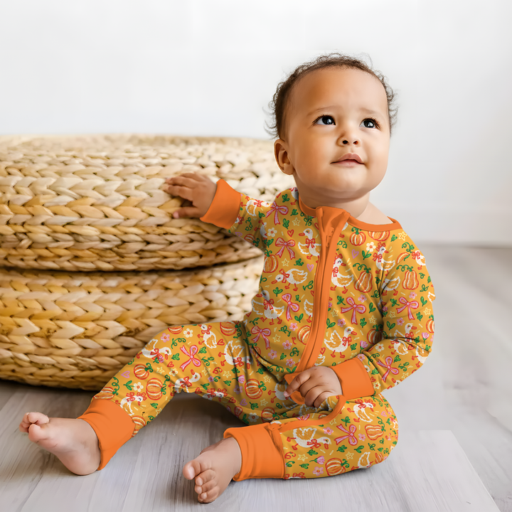 Cute Duck Pumpkin Fall Bamboo Convertible Zippy