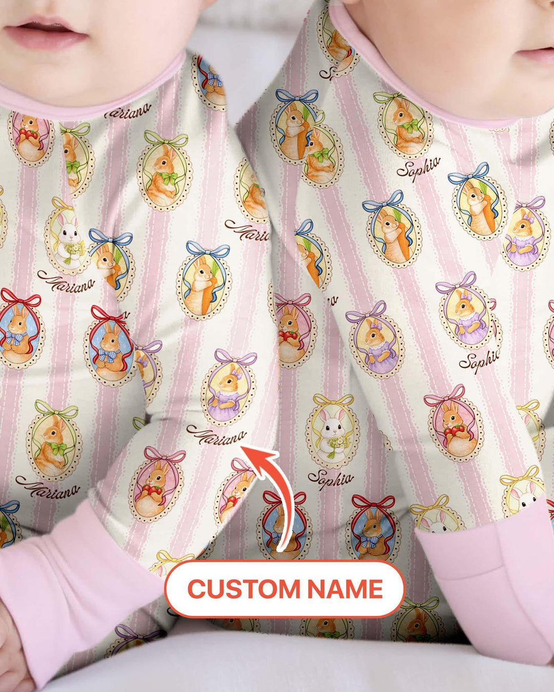 Custom Name Vintage Easter Bunny Bamboo Convertible Zippy