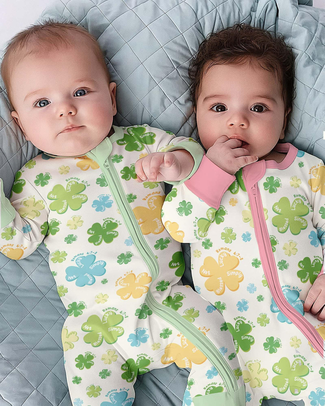 Shamrocks Print St. Patrick's Day Bamboo Convertible Zippy