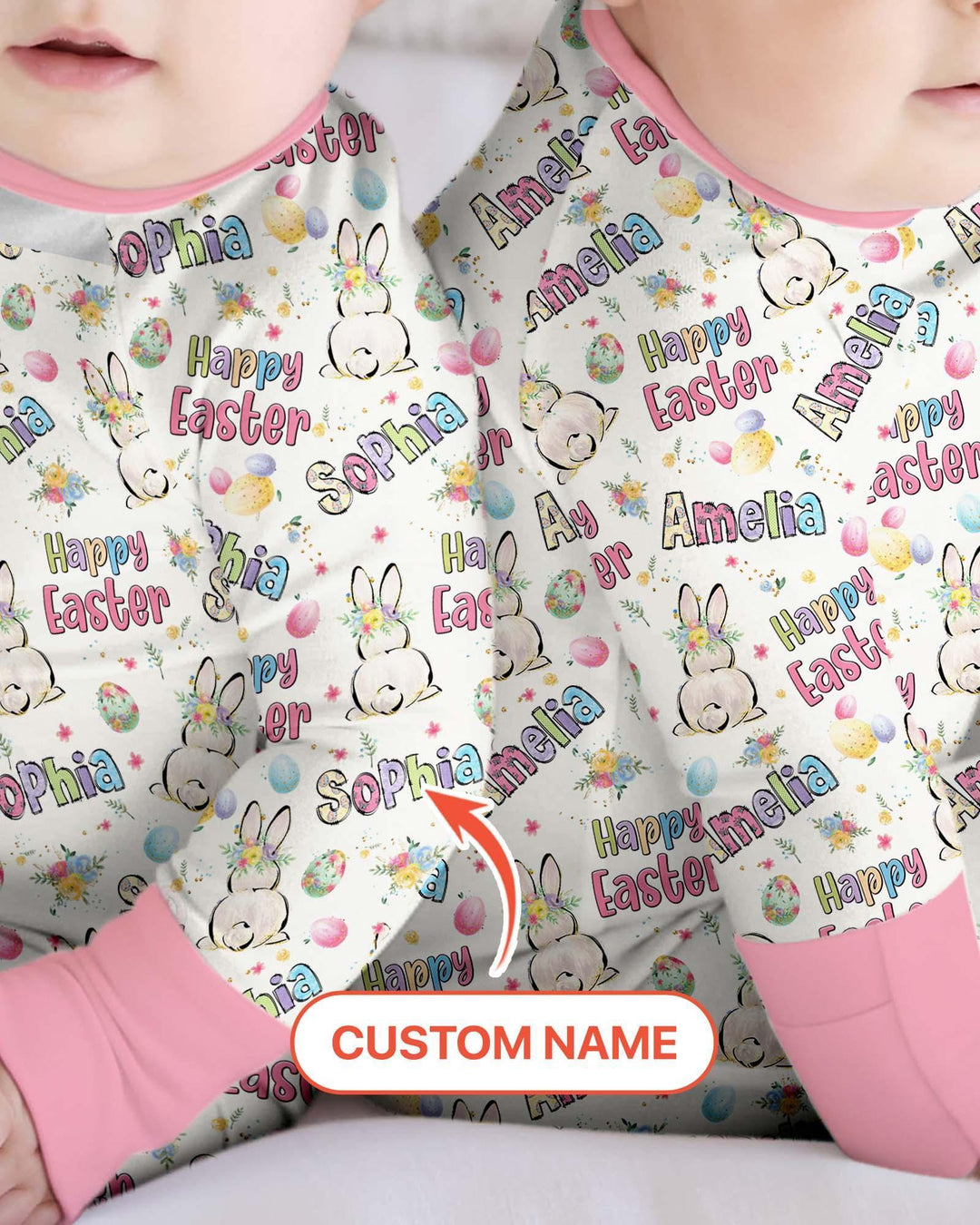 Personalized Happy Easter Bunny Bamboo Convertible Zippy