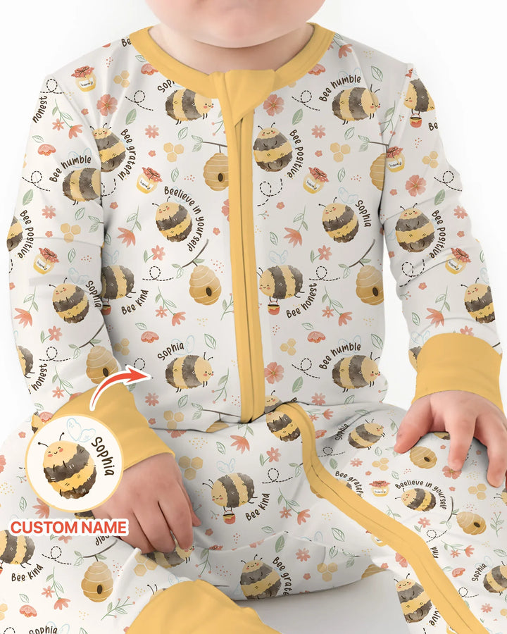 Bee Kind Custom Name Bamboo Convertible Zippy